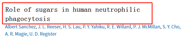 sugar on phagocytosis of human neutrophils