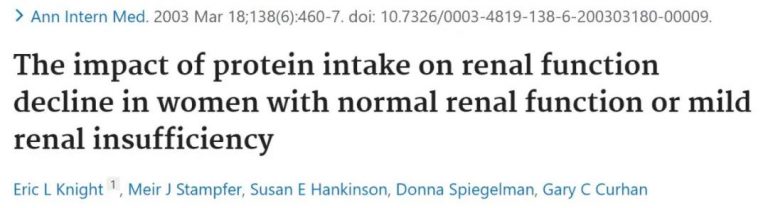 Effects of protein intake on renal function