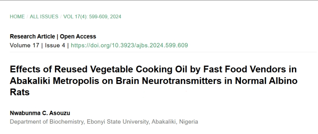 Repeated Use of Vegetable Oil Harms the Brain